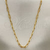 Oro Laminado Basic Necklace, Gold Filled Style Paperclip Design, Polished, Golden Finish, 04.58.0011.18 (100 Gauge, 03 MM Thickness, 18 Inches Length)