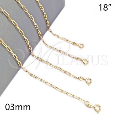 Gold Filled Gold-Filled Paperclip Necklace 04.58.0011.18 for wholesale, main product view