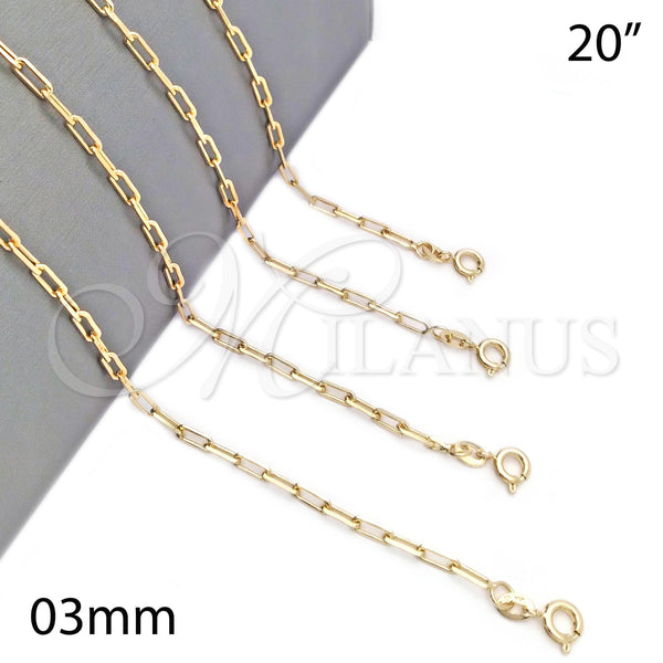 Gold Filled Necklace — Basic Necklace Paperclip Design Polished 04.58. Gauge 03 — main product view — SKU 141175 | Oro Laminado collar — básico Necklace Paperclip diseño pulido 04.58. Gauge 03 — SKU 141175