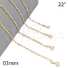 Oro Laminado Basic Necklace, Gold Filled Style Paperclip Design, Polished, Golden Finish, 04.58.0011.22