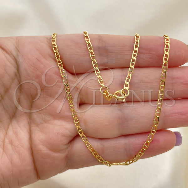 Gold Filled Necklace — Basic Necklace Mariner Design Polished 04.58. 0.60 Gauge — alternate product view — SKU 141178 | Oro Laminado collar — básico Necklace Mariner diseño pulido 04.58. 0.60 Gauge — SKU 141178