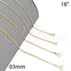 Oro Laminado Basic Necklace, Gold Filled Style Mariner Design, Polished, Golden Finish, 04.58.0012.18 (0.60 Gauge, 03 MM Thickness, 18 Inches Length)