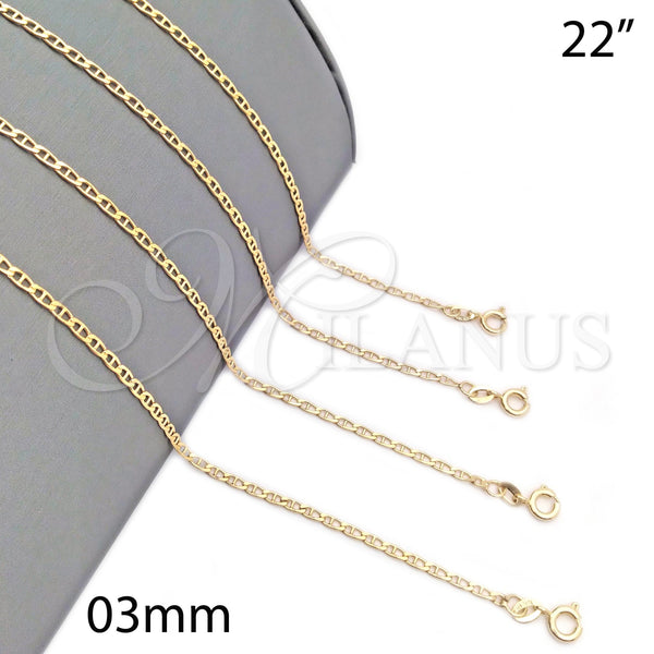 Gold Filled Necklace — Basic Necklace Polished 04.58. 0.60 Gauge 03 MM — main product view — SKU 141180 | Oro Laminado collar — básico Necklace pulido 04.58. 0.60 Gauge 03 MM — SKU 141180