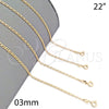 Oro Laminado Basic Necklace, Gold Filled Style Polished, Golden Finish, 04.58.0012.22 (0.60 Gauge, 03 MM Thickness, 22 Inches Length)