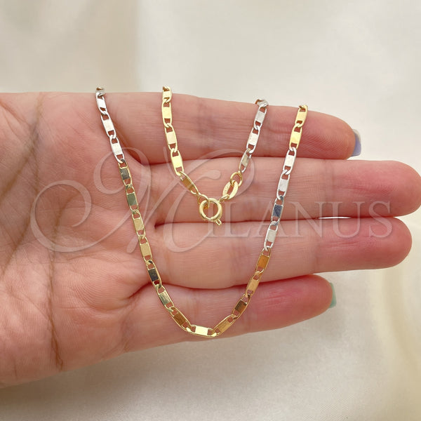 Gold Filled Necklace — Basic Necklace Pave Mariner Design Polished Tricolor 04.58. — alternate product view — SKU 141184 | Oro Laminado collar — básico Necklace Pave Mariner diseño pulido Tricolor 04.58. — SKU 141184