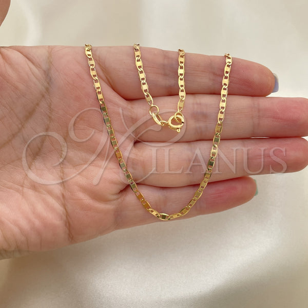 Gold Filled Necklace — Basic Necklace Polished Tricolor 04.58. 0.80 Gauge 03 — alternate product view — SKU 141186 | Oro Laminado collar — básico Necklace pulido Tricolor 04.58. 0.80 Gauge 03 — SKU 141186