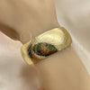 Oro Laminado Individual Bangle, Gold Filled Style Flower Design, Polished, Golden Finish, 07.101.0023 (25 MM Thickness, One size fits all)