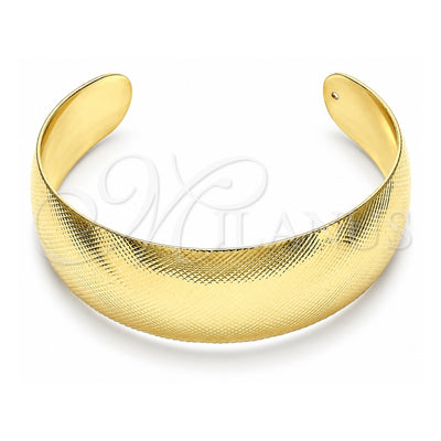 Oro Laminado Individual Bangle, Gold Filled Style Diamond Cutting Finish, Golden Finish, 07.101.0026 (25 MM Thickness, One size fits all)