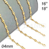 Oro Laminado Basic Necklace, Gold Filled Style Puff Mariner Design, Polished, Golden Finish, 04.09.0185.16 (04 MM Thickness, 16 Inches Length)