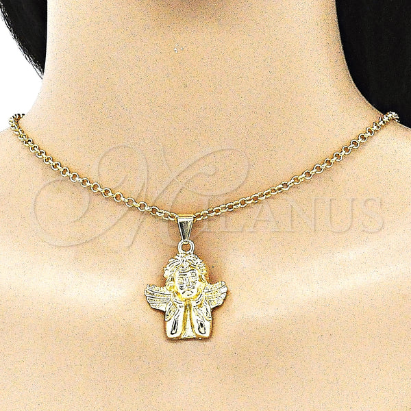 Gold Filled Pendant — Religious Pendant Angel Design Polished 05. — alternate product view — SKU 141263 | Oro Laminado dije — Religious Pendant Angel diseño pulido 05. — SKU 141263