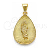 Oro Laminado Religious Pendant, Gold Filled Style San Judas Design, Polished, Golden Finish, 05.213.0099