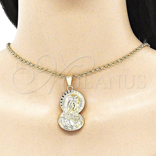 Gold Filled Pendant — Religious Pendant Sagrado Corazon de Maria Design Polished — alternate product view — SKU 141265 | Oro Laminado dije — Religious Pendant Sagrado Corazon de Maria diseño pulido — SKU 141265