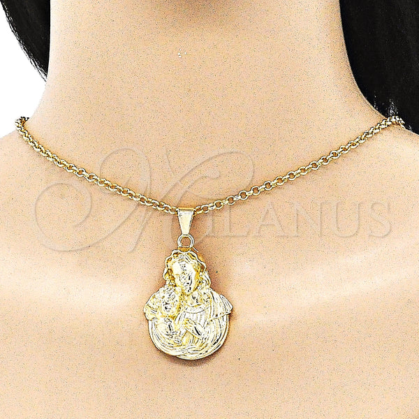 Gold Filled Pendant — Religious Pendant Caridad del Cobre Design Polished 05. — alternate product view — SKU 141268 | Oro Laminado dije — Religious Pendant Caridad del Cobre diseño pulido 05. — SKU 141268