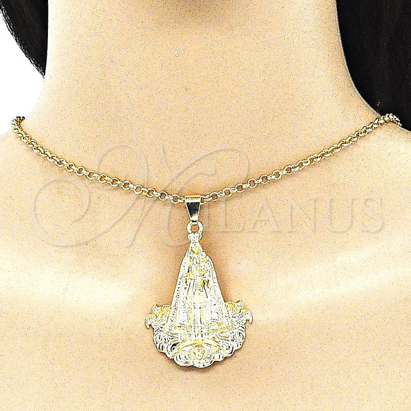 Gold Filled Pendant — Religious Pendant Caridad del Cobre Design Polished 05. — alternate product view — SKU 141271 | Oro Laminado dije — Religious Pendant Caridad del Cobre diseño pulido 05. — SKU 141271