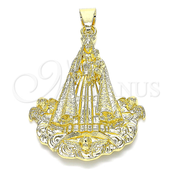 Gold Filled Pendant — Religious Pendant Caridad del Cobre Design Polished 05. — main product view — SKU 141271 | Oro Laminado dije — Religious Pendant Caridad del Cobre diseño pulido 05. — SKU 141271
