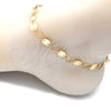 Oro Laminado Fancy Anklet, Gold Filled Style Polished, Golden Finish, 03.213.0123.10 (08 MM Thickness, 10 Inches Length)