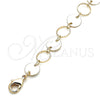 Oro Laminado Fancy Anklet, Gold Filled Style Polished, Golden Finish, 03.213.0123.10 (08 MM Thickness, 10 Inches Length)