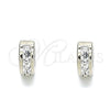 Stainless Steel Huggie Hoop, with White Crystal, Polished, Steel Finish, 02.230.0043.10