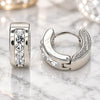 Stainless Steel Huggie Hoop, with White Crystal, Polished, Steel Finish, 02.230.0043.10