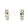 Stainless Steel Huggie Hoop, with Multicolor Crystal, Polished, Steel Finish, 02.230.0043.2.10