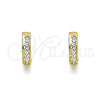 Stainless Steel Huggie Hoop, with White Crystal, Polished, Golden Finish, 02.230.0044.10