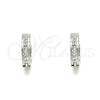 Stainless Steel Huggie Hoop, with White Crystal, Polished, Steel Finish, 02.230.0044.1.10