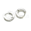 Stainless Steel Huggie Hoop, with White Crystal, Polished, Steel Finish, 02.230.0044.1.10