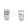 Stainless Steel Huggie Hoop, with White Crystal, Polished, Steel Finish, 02.230.0046.10