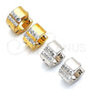 Stainless Steel Huggie Hoop, with White Crystal, Polished, Steel Finish, 02.230.0046.10