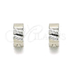 Stainless Steel Huggie Hoop, with White Crystal, Polished, Steel Finish, 02.230.0047.10