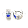 Stainless Steel Huggie Hoop, with Sapphire Blue and White Crystal, Polished, Steel Finish, 02.230.0048.2.10