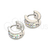 Stainless Steel Huggie Hoop, with Aurore Boreale Crystal, Polished, Steel Finish, 02.230.0050.10