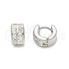 Stainless Steel Huggie Hoop, with Aurore Boreale Crystal, Polished, Steel Finish, 02.230.0050.10