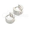 Stainless Steel Huggie Hoop, with White Crystal, Polished, Steel Finish, 02.230.0050.1.10
