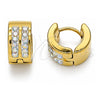 Stainless Steel Huggie Hoop, with Aurore Boreale Crystal, Polished, Golden Finish, 02.230.0050.2.10