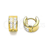 Stainless Steel Huggie Hoop, with Aurore Boreale Crystal, Polished, Golden Finish, 02.230.0050.2.10