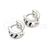 Stainless Steel Huggie Hoop, with Amethyst and White Crystal, Polished, Steel Finish, 02.230.0051.1.10