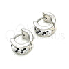 Stainless Steel Huggie Hoop, with Black and White Crystal, Polished, Steel Finish, 02.230.0051.2.10