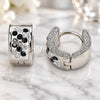 Stainless Steel Huggie Hoop, with Black and White Crystal, Polished, Steel Finish, 02.230.0051.2.10