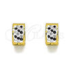 Stainless Steel Huggie Hoop, with Amethyst and White Crystal, Polished, Golden Finish, 02.230.0051.4.10
