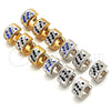 Stainless Steel Huggie Hoop, with Black and White Crystal, Polished, Golden Finish, 02.230.0051.5.10