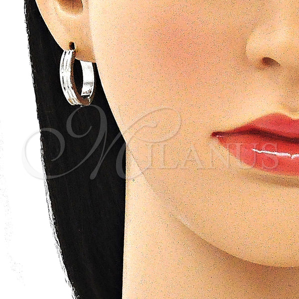 Stainless Steel Hoop Earrings — Huggie Hoop Polished 02. — alternate product view — SKU 141317 | Acero Inoxidable aretes de aro — Huggie Hoop pulido 02. — SKU 141317