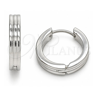 Stainless Steel Huggie Hoop, Polished, Steel Finish, 02.230.0052.20
