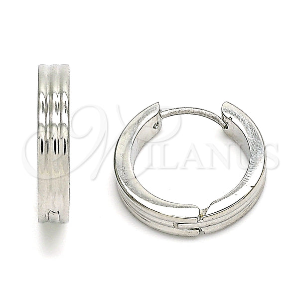 Stainless Steel Hoop Earrings — Huggie Hoop Polished 02. — main product view — SKU 141317 | Acero Inoxidable aretes de aro — Huggie Hoop pulido 02. — SKU 141317