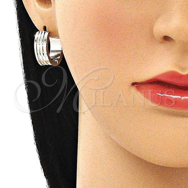Stainless Steel Hoop Earrings — Huggie Hoop Polished 02. — alternate product view — SKU 141318 | Acero Inoxidable aretes de aro — Huggie Hoop pulido 02. — SKU 141318