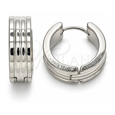 Stainless Steel Huggie Hoop, Polished, Steel Finish, 02.230.0053.20