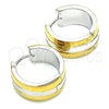 Stainless Steel Huggie Hoop, Polished, Two Tone, 02.230.0057.20