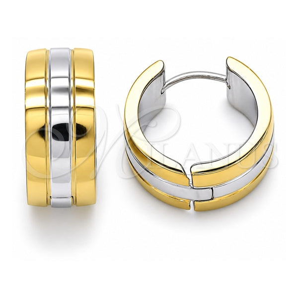 Stainless Steel Huggie Hoop, Polished, Two Tone, 02.230.0057.20
