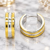 Stainless Steel Huggie Hoop, Polished, Two Tone, 02.230.0031.1.20