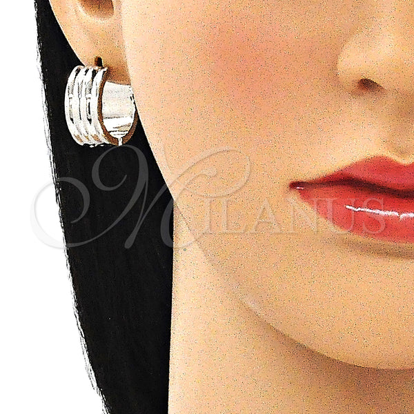 Stainless Steel Hoop Earrings — Huggie Hoop Polished 02. — alternate product view — SKU 141328 | Acero Inoxidable aretes de aro — Huggie Hoop pulido 02. — SKU 141328